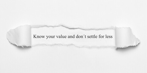 Poster - Know your value and don´t settle for less