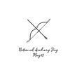 line art of national archery day good for national archery day celebrate. line art. illustration.
