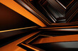 © ADDICTIVE STOCK - Generative AI illustration of abstract background design of black and orange panels forming geometric pattern