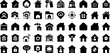 © Arju - Home Icon Set Isolated Silhouette Solid Icons With Sign, House, Business, Icon, Vector, Symbol, Home Infographic Simple Vector Illustration