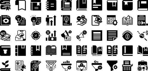 Wall Mural - Mark Icon Set Isolated Silhouette Solid Icons With Isolated, Symbol, Sign, Icon, Illustration, Mark, Vector Infographic Simple Vector Illustration