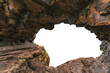 Leinwandbild Motiv Arch tunnel entrance natural rock cave on background