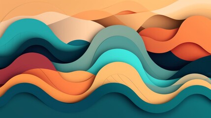 Wall Mural - colorful paper cutout. paper cut banner concept. paper carve gradient. ai generated.