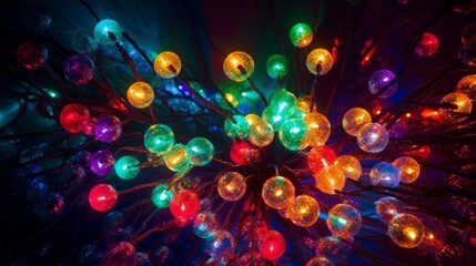 Wall Mural - christmas holiday light. ai generated.