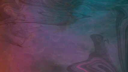 Wall Mural - Color gradient. Paint water. Fluid mix. Psychedelic fractal. Blur blue pink green neon flash light smoke cloud dark art abstract background shot on RED.