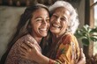 Loving Latina Family: Mother and Daughter Celebrating Mother's Day, generative ai