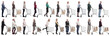 © ASDF - group of people with cart looking at camera isolated