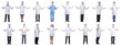 © ASDF - group of doctors in mask isolated on white