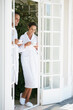 © Nicola Katie/peopleimages.com - Some soothing tea on our spa day. a couple enjoying a cup of tea at a day spa.