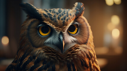 Poster - Eagle owl portrait Generative AI 