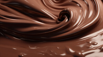 Melted chocolate swirl background. Generative Ai