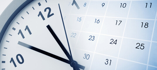 Wall Mural - clock and calendar