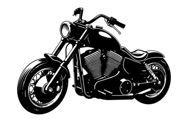 Wall Mural - Harley motorcycle isolated on white	