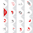 © realstockvector - Package arrows icons set. Vector illustration isolated. Set for package, shows the place of opening. EPS10.