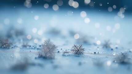 Winter background with snowflakes and bokeh lights. Christmas background. Copy space for text. Copy space. Space for text. Generative Ai, Generative, AI