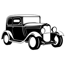 Classic Vintage Car In Black White Created With Generative AI Technology