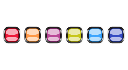 Set of square web glossy buttons.