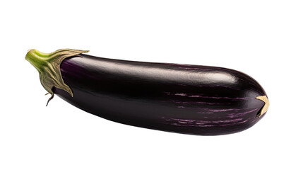  Eggplant, purple, garden-themed, photorealistic illustrations on a transparent background PNG. Generative AI