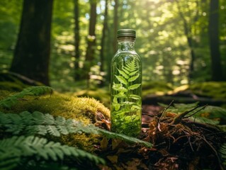 Wall Mural - A reusable water bottle in natura background