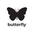 simple black silhouette of butterfly vector design
