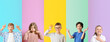 © Pixel-Shot - Collage of different emotional children on color background
