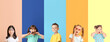 © Pixel-Shot - Group of different children on color background