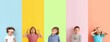 © Pixel-Shot - Collage of different children on color background