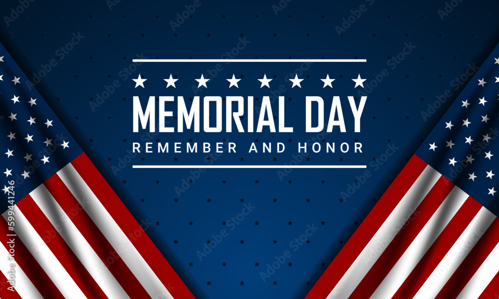 Memorial day background design with remember and honor text Stock ...