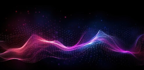 Abstract background with dynamic particles. Futuristic wave. Vector illustration.