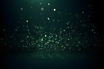 Wall Mural - Green emerald background with shining elements. Neural network AI generated art