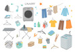 © ちーぼう - 洗濯にまつわる手描きイラストセット（カラー/輪郭線なし）
