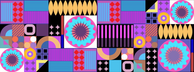 Flat design colorful colourful geometric pattern background vector