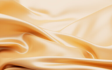 Abstract gold fabric silk texture background, 3d rendering.