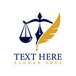 Law firm and lawyer service logo design.
Attorney and judicial icon concept.