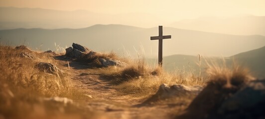 Wall Mural - cross christ jesus with generative ai