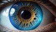 Human blue eye realistic beautiful closeup zoom