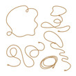 © AngellozOlga - Wild west rodeo rope lasso vector illustration set isolated on white. Howdy rodeo knot western print collection for western design.