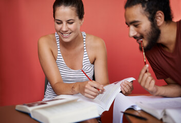 Canvas Print - Theyre showing a dedication to education. two young college students in a classroom.