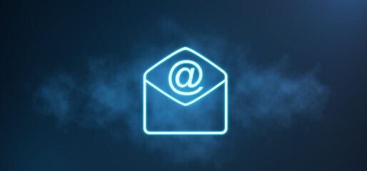 Email concept. Email icon on cloud background. 3d render.