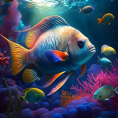 Wall Mural - fish and coral