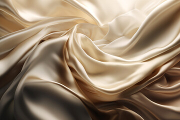 White and Gold fabric colored silk satin background Generative AI