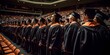 © ckybe - Image of a graduation ceremony with graduates in their caps and gowns. Generative Ai.