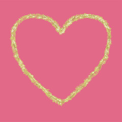 clip art of pink background with gold ornamental hearts