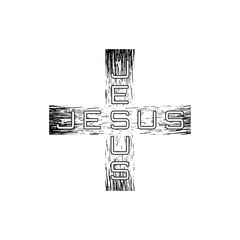 Sticker - Jesus cross icon. Christian cross icon isolated on transparent background