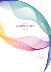 Wall Mural - Annual white paper minimalistic report cover template with colorful circles