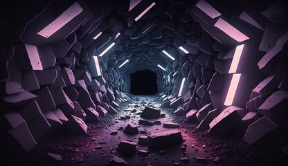 Wall Mural - Neon Nebula, a portal to another world