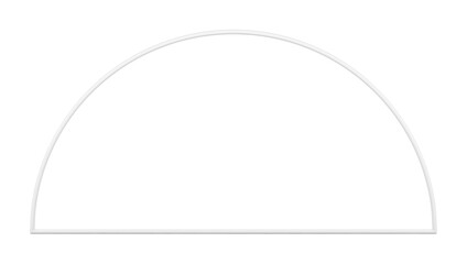 3d frame white curved arch foundation decor element minimalist rendering realistic