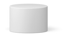 3d White Cylinder Podium Round Geometric Form Stand For Interior Decor