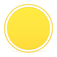 3d Yellow Circle Wall Background With Frame Aesthetic Minimalist Decor Element