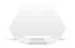 © provectors - 3d white podium hexagonal geometric wall frame feminine luxury product show
